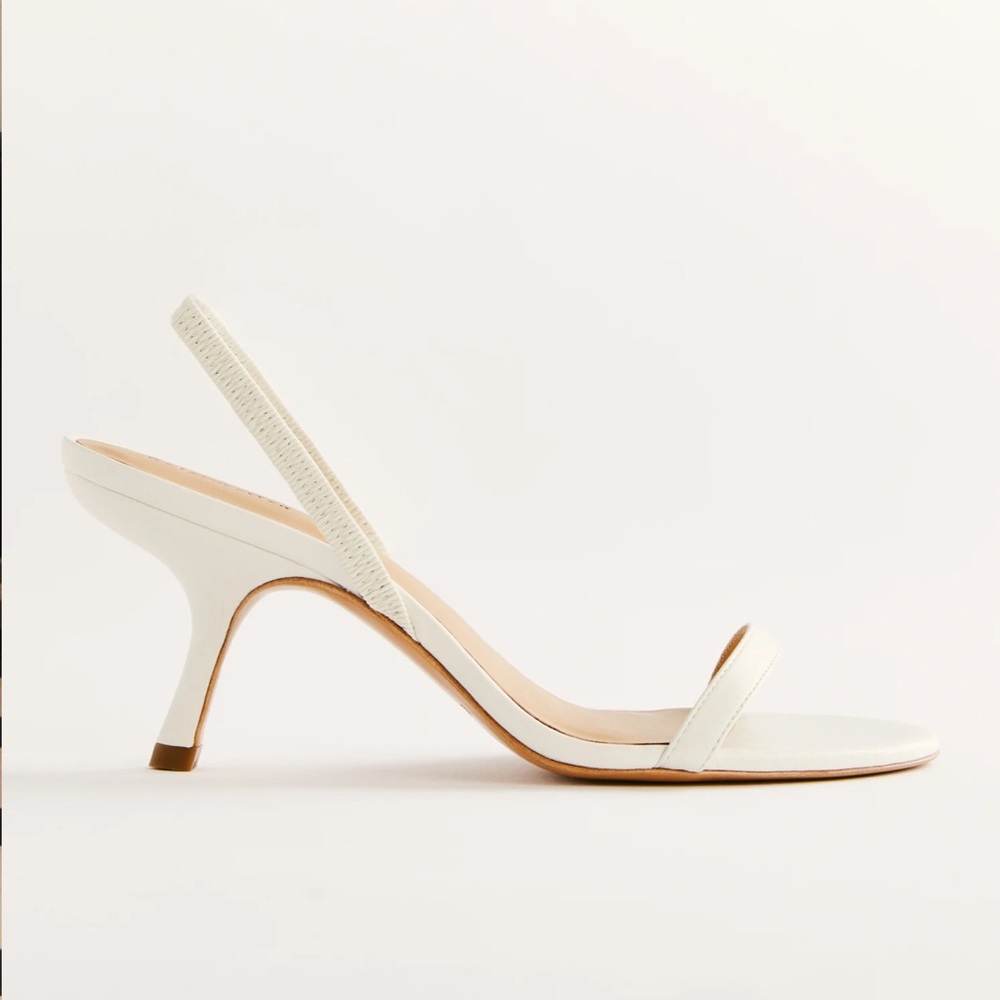 Reformation Glena Strappy Heeled Sandal White Size 8.5